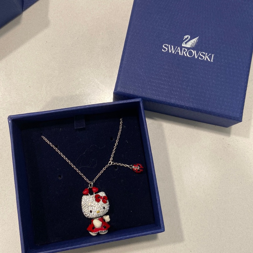 Swarovski Hello Kitty long pendant necklace